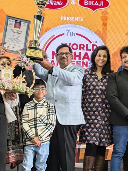 Sharing the stage with other industry leaders. This photo from the World Mithai Namkeen Convention & Expo is a testament to the hard work and passion my team puts in every day.