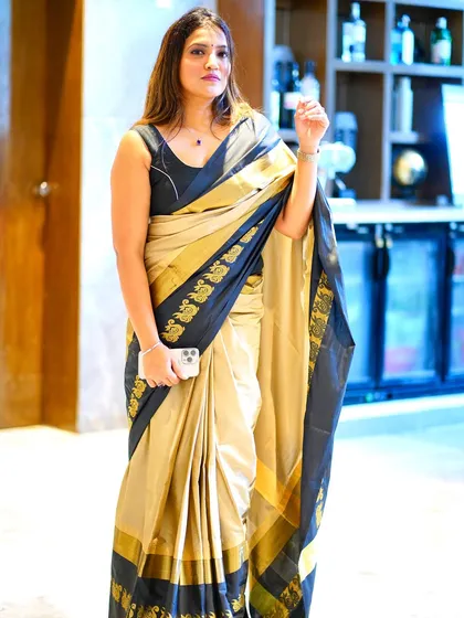 This saree look is perfect for making a statement at a corporate or cultural event.