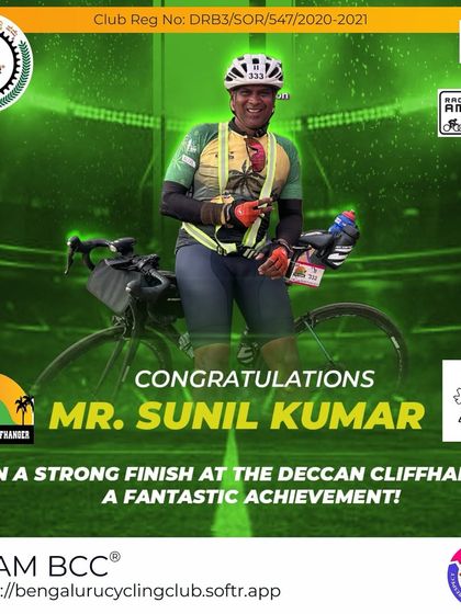 Another strong finish for Mr. Sunil Kumar, this time at The Deccan Cliffhanger. This ultra-endurance race is a qualifier for the prestigious Race Across America (RAAM), and we are proud of his fantastic achievement.