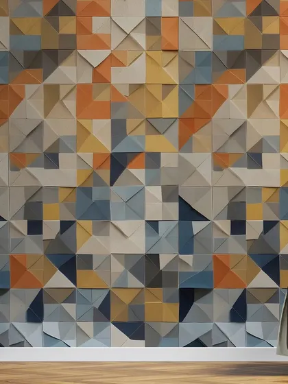 This close-up highlights the intricate, folded texture of the modern 3D foam wall tiles. Each panel is designed to catch the light differently, creating a dynamic and visually engaging surface that adds depth to any room.