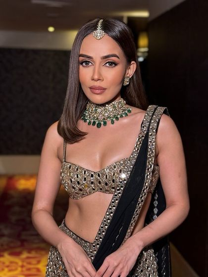 A full-length shot of Komal Pandey's chic and modern party look.