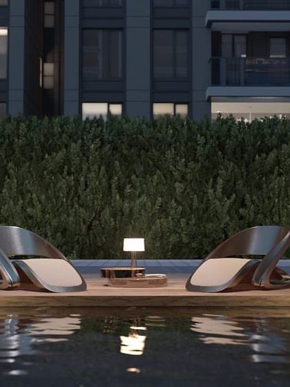 The versatility of the FusionWAVE chair is key. This render shows how the product can dynamically enhance different spaces, from a poolside deck to a private garden.