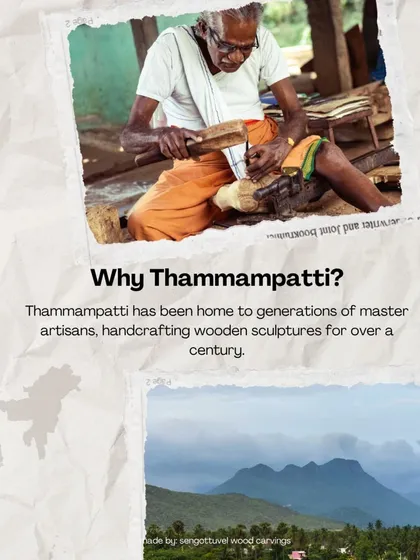 Our craft is inseparable from our home of Thammampatty, a place with over a century of wood carving history. This is why our work is GI-certified, a guarantee that you are acquiring an authentic piece of carved legacy, not just a decoration.