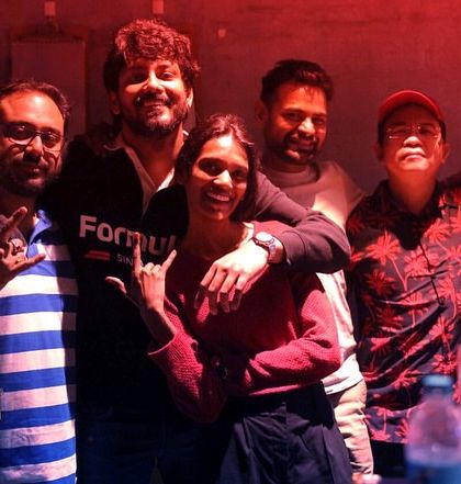 A group of friends ringing in the New Year together. Our parties are the perfect place to celebrate with your squad.