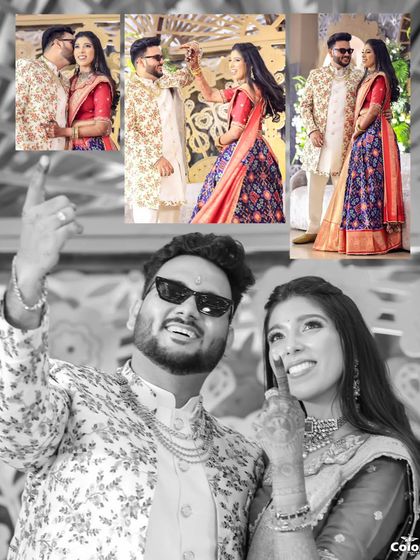 A fun collage capturing the celebratory mood, with the couple showing off their inked fingers after voting.