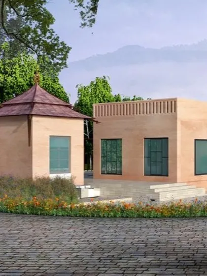As part of our forest villa design, we created a separate, secluded mandir. Situated amidst the lush greenery and designed according to Vastu principles, it provides a tranquil space for peace and introspection.