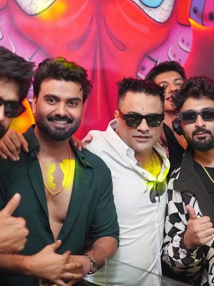 The whole squad together for a photo at Tipsy Bull.