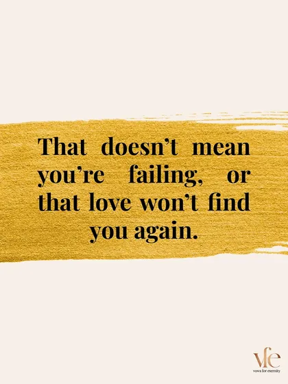 Just because it feels like you're standing still doesn't mean you're failing. Healing is happening, and love can and will find you again.