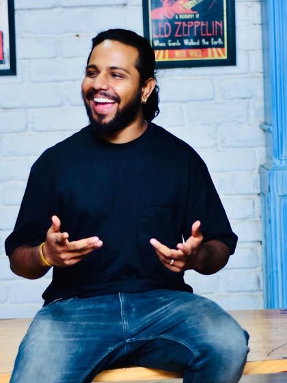 A candid moment of laughter. I believe in having fun with my work, and that joy translates directly to the music I play.