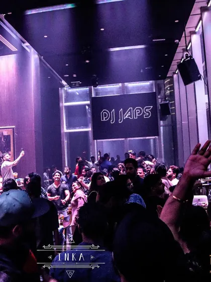 Another angle from my international gig in Dubai, showing the crowd with their hands in the air. The energy was electric.