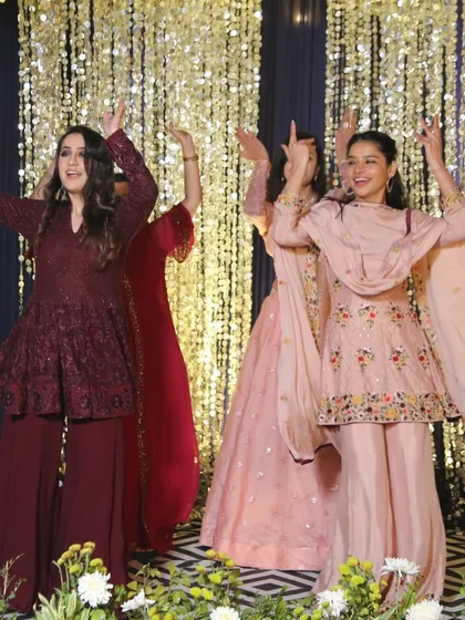 A beautiful synchronized move from the bride's family performance. It's all about teamwork!