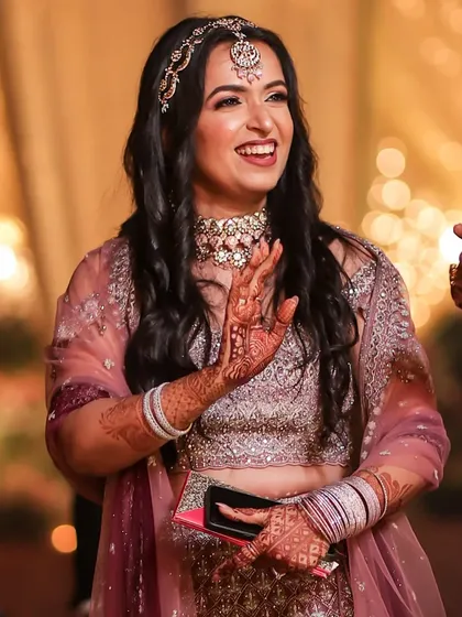 Happiness is the best makeup. My client's joyful expression is the perfect finishing touch to her party glam look.