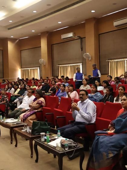 The audience at one of our educational transformation sessions. We engage with teachers, principals, and educators to discuss and implement innovative teaching methods.