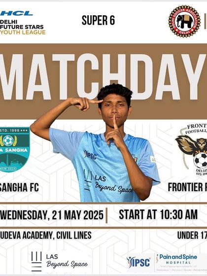 Super 6 match day for our U-17 team in the HCL Delhi Future Stars Youth League.