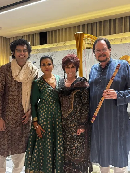 With the wonderful artists of the 'Jazz meets Kathak' ensemble. It was a pleasure to collaborate with Dallas Smith on woodwinds and Susan Mazer on the harp.