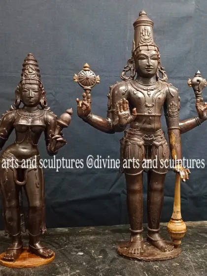 This angle highlights the graceful form of Sridevi in the wax stage. Every curve and ornament is meticulously crafted, capturing her divine essence before the final casting.