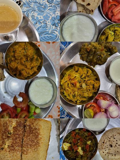 A collage of delicious and healthy home cooked meals. This client stayed on track even with family weddings and trips by making mindful choices and planning ahead.