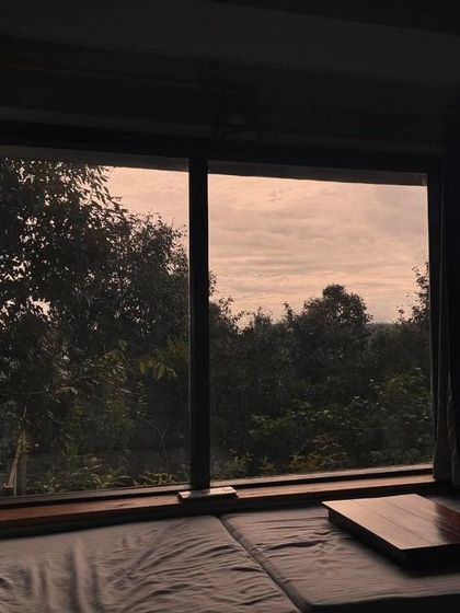 The view from a room at dusk. This is the kind of peaceful, contemplative atmosphere that allows creativity to flourish.