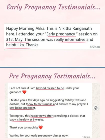 More happy messages from my students. Whether you are just starting to plan or are already pregnant, my sessions are designed to be informative and helpful.