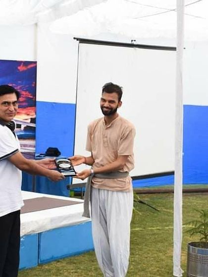 Receiving a token of appreciation from the Indian Air Force is a moment I cherish. My deepest gratitude is to my Guru for making this work possible.