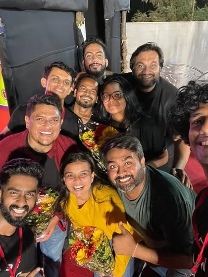 A happy, candid selfie of the backstage crew after a successful event. These are the moments that make all the hard work worth it.