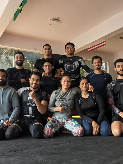 Our kind of weekend. The team with Coach Vighnesh after a tough grappling session.