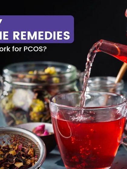 A visual post questioning the efficacy of home remedies for treating PCOS.