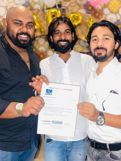 Proudly holding my appointment letter with fellow members of the Insaaf Law Association.