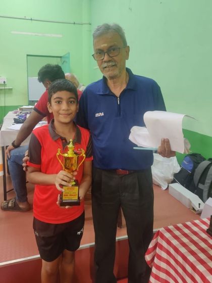 Trishan receiving his trophy at the MTTL tournament. We are incredibly proud of our young players who consistently perform and make their mark in competitive events.