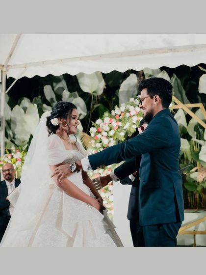 Images from beautiful Christian weddings at my venue. The stone aisle serves as a natural walkway, and the open lawn allows for classic seating arrangements, creating a picturesque chapel-in-nature feel.