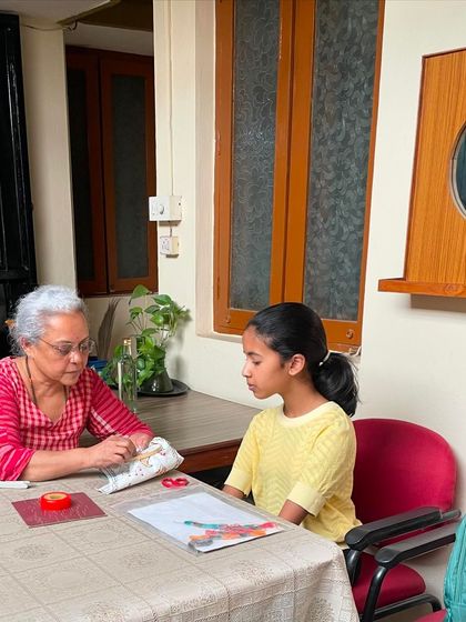 A quiet moment of instruction with my youngest student. Her concentration and eagerness to learn are truly inspiring.