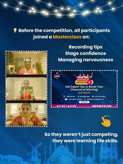 We prepare our students for success. Before the competition, all participants join a masterclass on recording tips, stage confidence, and managing nervousness, ensuring they learn valuable life skills along the way.