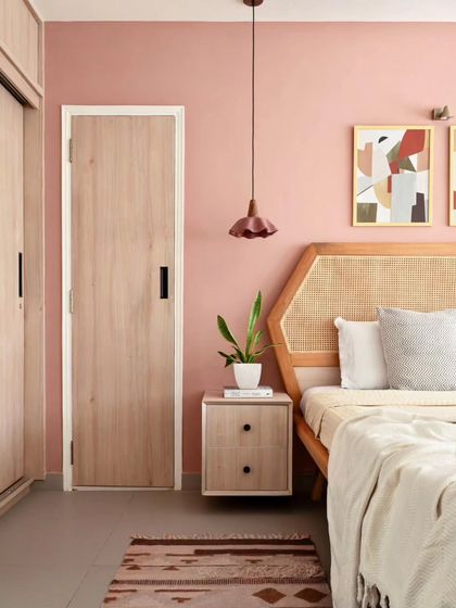 Another view of the second guest bedroom, highlighting the soothing and airy feel created by the color palette and natural textures.