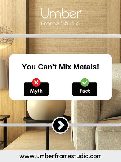 Myth: You can't mix metals in your decor. Truth: Combining different metal finishes like gold, silver, and brass adds depth and sophistication.