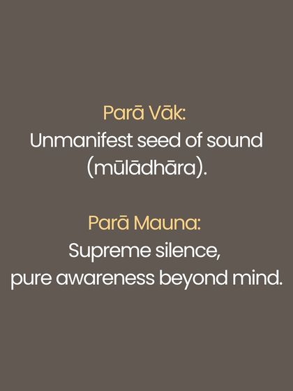 What comes first, sound or silence? In Tantra, Śabda (sound) is seen as Śakti, the creative power, while Mauna (silence) is Śiva, the unmanifest consciousness. This series explores the four levels of sound (Vāk) and silence (Mauna), from the gross spoken word to the supreme silence of pure awareness. Yoga teaches us not to choose one over the other, but to realize they are two sides of the same reality.