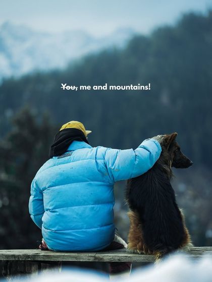One day, this will be me and my best friend. A quiet moment in the mountains, a reminder of the simple joys of travel and companionship.