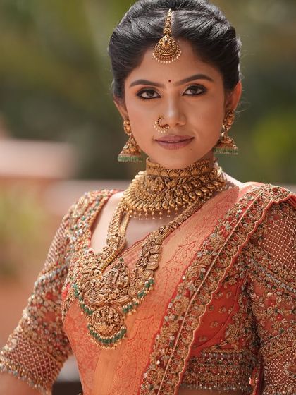 Additional views showcasing the variety and detail of my heirloom bridal sarees. Each image captures a different angle, moment, or detail, from full portraits to close ups of the fabric and embroidery, illustrating the complete story of each bride's custom creation.