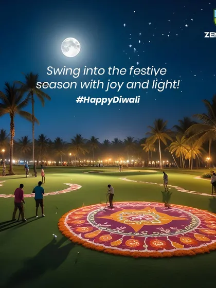 Wishing everyone a Happy Diwali from our team. We celebrated the festival of lights by decorating our putting green with a beautiful rangoli.