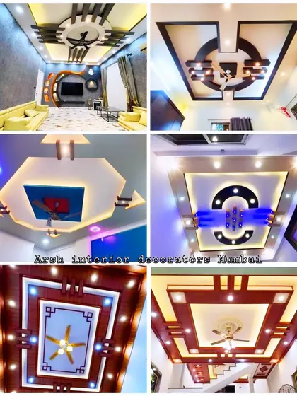 A collection of awesome false ceiling designs, including some with luxurious wood paneling and others with modern, graphic looks.
