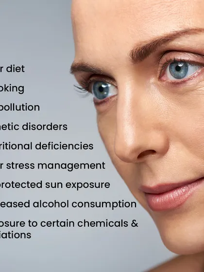 Here is a comprehensive list of factors that contribute to premature aging, from poor diet and smoking to stress and unprotected sun exposure.