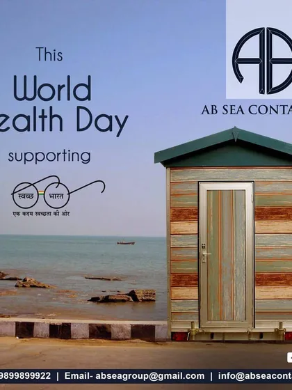 In support of the Swachh Bharat Abhiyaan, we provide turnkey toilet cabins that are usable from the moment of installation. This model features a wood-finish exterior for better aesthetic integration.
