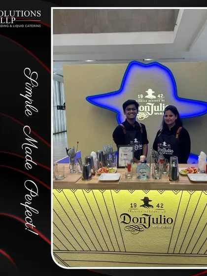 A full view of the Don Julio bar setup for the Father's Day event organized by White Media. Our team managed the bar impeccably, which included a hands-on cocktail session for guests.