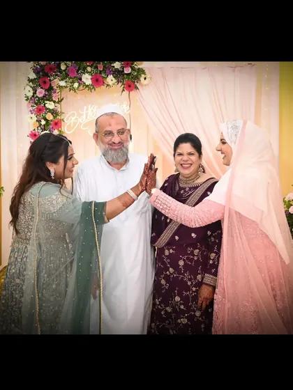 A heartwarming family moment from an engagement ceremony. The joy and blessings of the elders are a beautiful and essential part of any wedding journey.