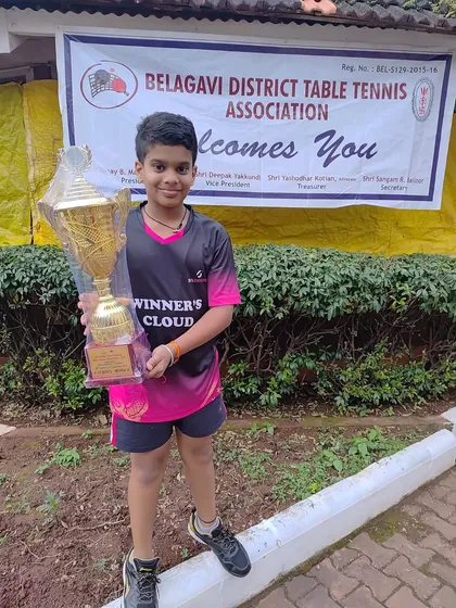 Nurturing champions from a young age is my passion. Congratulations to our young paddler Sharvil for winning the Under 11 Boys Singles title at the Karnataka state ranking tournament with this impressive trophy.