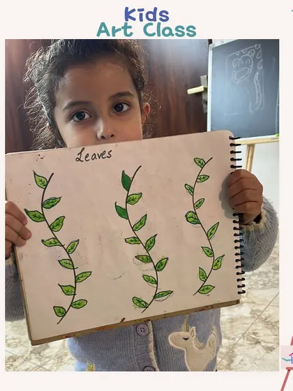 Learning to draw leaves. Even simple subjects can become a fun art adventure, helping kids with observation and fine motor skills.