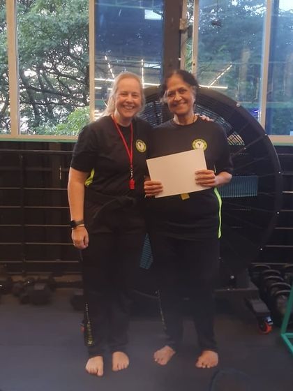 Another new yellow belt. We are so proud of our senior member for her hard work and achievement.