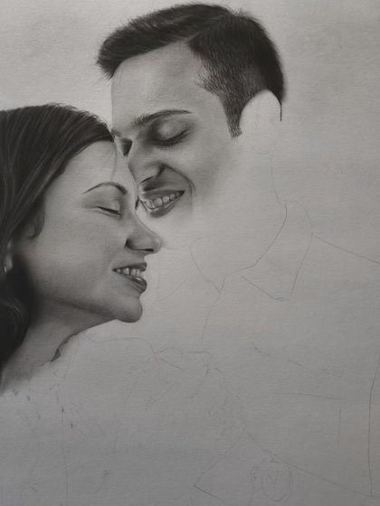 Another progress shot of the same couple portrait.