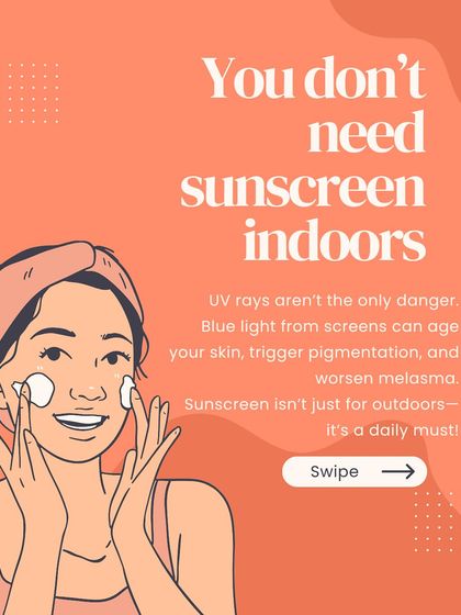 You absolutely need sunscreen indoors. Blue light from your phone and laptop screens can contribute to skin ageing and worsen pigmentation. Daily sunscreen use is a non-negotiable habit for healthy skin.