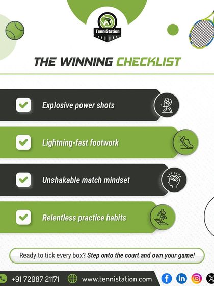 Our winning checklist covers it all: explosive power shots, lightning-fast footwork, an unshakable match mindset, and relentless practice habits.