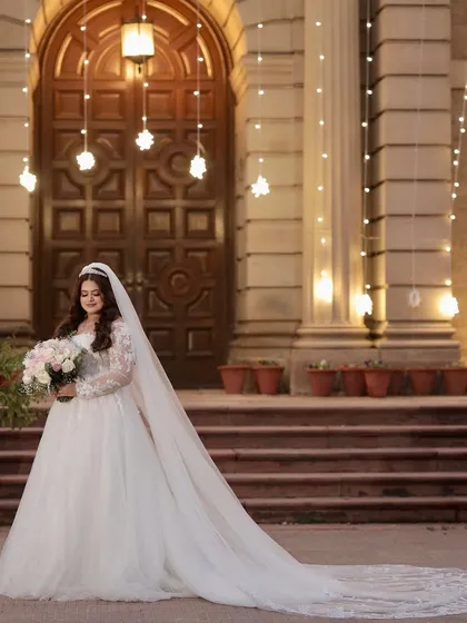 Turning bridal dreams into reality. These portraits showcase the elegance of a Christian bridal look, with a focus on soft, ethereal makeup and a timeless hairstyle.